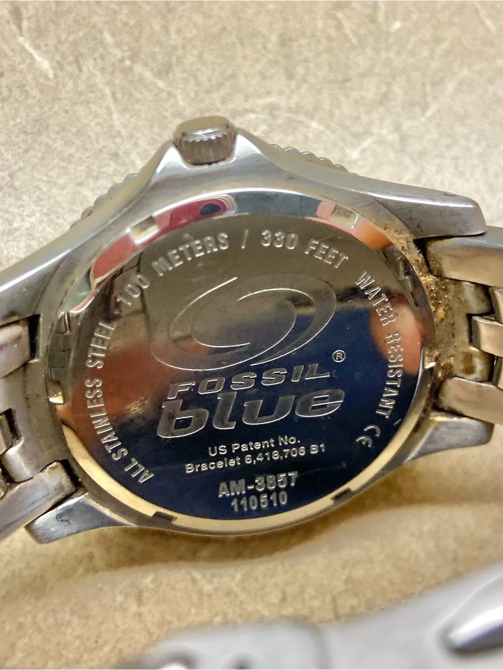 Fossil Men's Silver Stainless Steel Watch with White Dial